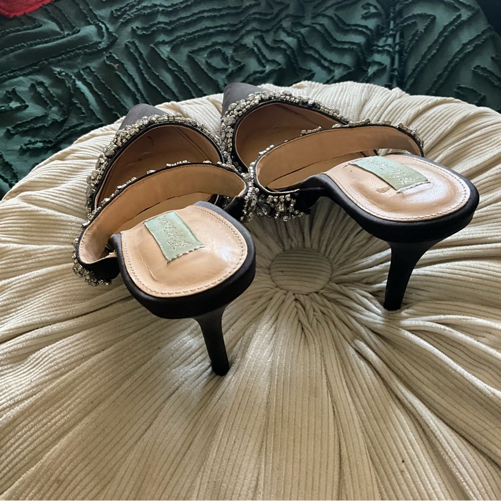 Betsy Johnson Rhinestone Dress Slip on Mules - Picture 3 of 7